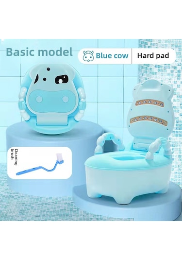 Maiyame Ev Kullanıma Uygun Çocuk Tuvaleti - Kız Erkek Çocuklar İçin Konforlu Kişisel Tuvalet Gök Mavisi + Fırça Hediyeli