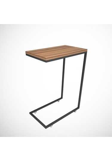 Callen Yan Sehpa & Tekerlekli Servis Sehpası Metal Ceviz