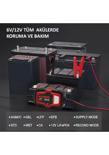 Kobb Kbs1a 6v/12v 30ah Akıllı Akü Şarj Ve Akü Bakım / Desülfatör