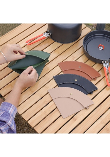 Pu Deri Kahve Filtre Kağıdı Çantası, Su Geçirmez Tasarım Yeşil