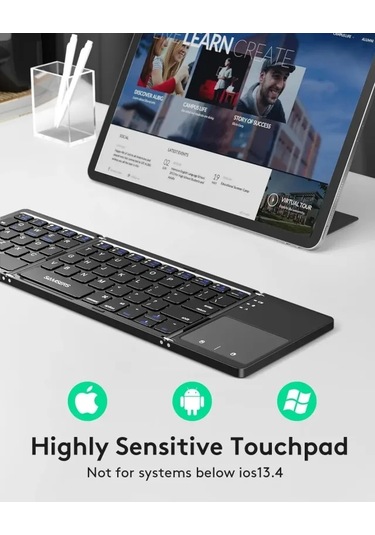 Samsers Touchpadli Katlanabilir Bluetooth Klavye Bt X 1 Black