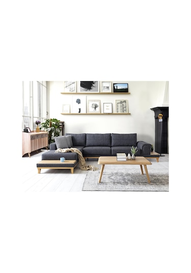 Tempo Köşe Koltuk Antrasit Keten