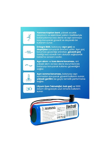Viomi V-rvclmb21b Uyumlu Batarya 3200mah Pil Robot Süpürge Bataryası