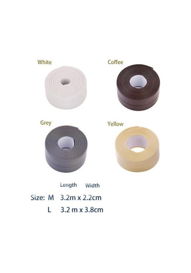 Lavabo Ve Banyo İçin Yuva Bandı, Banyo Ve Mutfak İçin Pvc Duvar Üzerinde Beyaz Kendinden Yapışkanlı Su Geçirmez Etiket 3.2m By 3.8cm