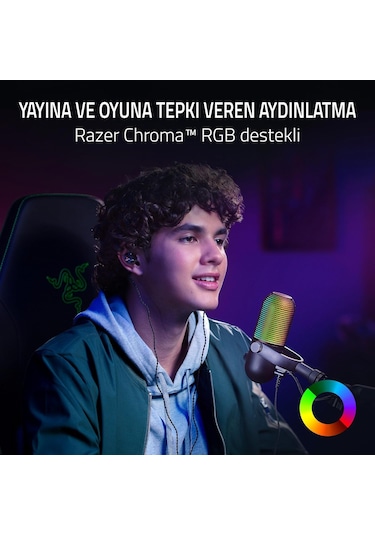 Razer Seiren V3 Chroma - Dokunarak Sessize Alma Özellikli Rgb Usb