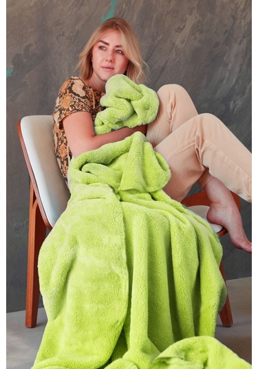 Deluxe Wellsoft Tv Battaniyesi Fıstık Yeşili Tek Kişilik Battaniye 150x200 Cm