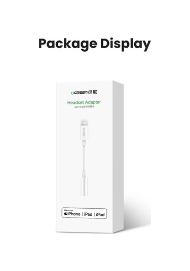 Pazly İos Uyumlu 13 İçin Ugreen 13 12 Mfi Yıldırım 3,5 Mm Ses Adaptör Kablo Kulaklık Dönüştürücü  Mfi Sertifikalı