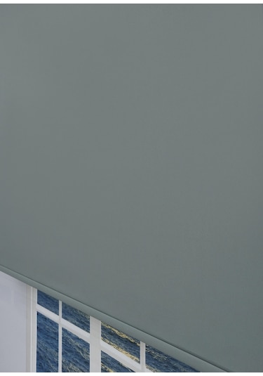 Düz Stor Perde - Kalın Mat Stor Güneşlik Kumaş Keten - Alüminyum Kasa Ve Boru - Eteği Dilimsiz/düz Antrasit