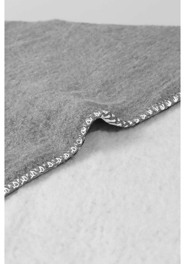 Yeşilhome Çift Kişilik Pamuk Battaniye, Çift Taraflı Battaniye Gri-beyaz Gri