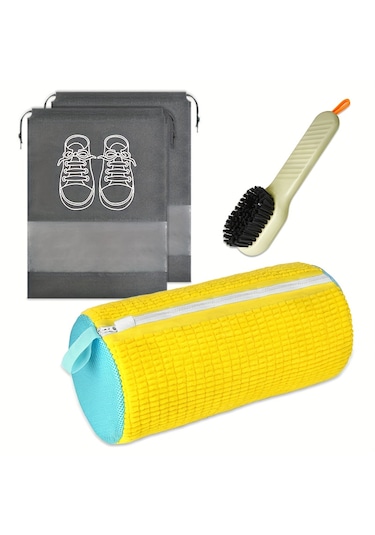 Pratikus 3 Lü Ayakkabı Yıkama Seti Büyük Boy Fermuarlı Yıkama T