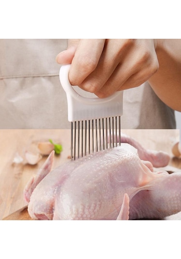 Yeşil Meyve Gadget Handy Paslanmaz Çelik Soğan Tutucu Patates Güvenliği Pişirme Araçları Dilim Kesme Yardımı Yeşil