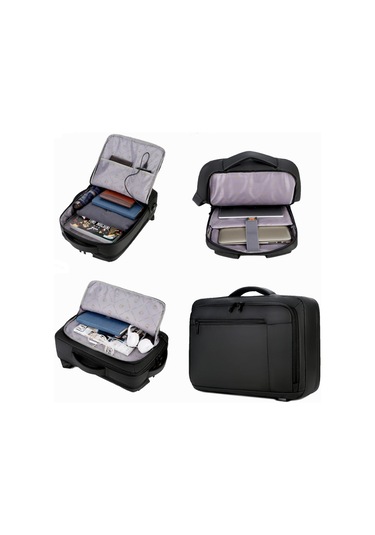 Yamaluo 1805 USB Şarj Portlu Laptop Notebook Sırt Çantası Siyah
