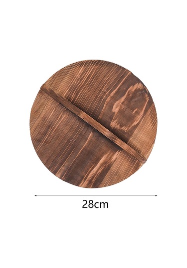 Tavalar Ve Tencere İçin Doğal Ahşap Kapak, 28 Cm, Kahverengi Doğal Ahşap