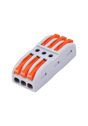 Hızlı Kablo Ekleme Aparatı - Üçlü Kablo Birleştirici - 5 Adet