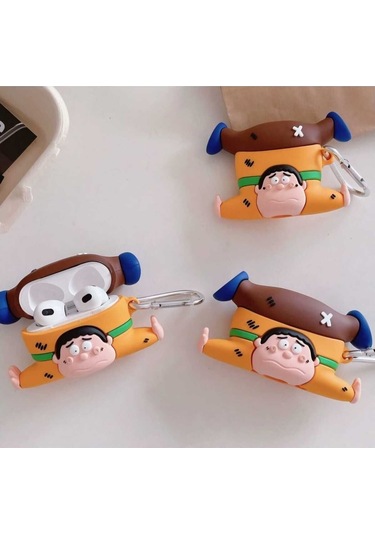 İphone 1/2. Nesil Uyumlu Koruyucu Bluetooth Kulaklık Kılıfı Figürlü Boy Airpods 1/2. Nesil
