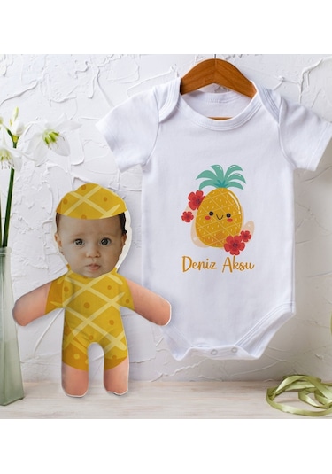 Bitmeyenkartus Bk Kids Kişiye Özel Fotoğraflı Bebek Yastık Ve Bebek Body Zıbın H (550906410) Çok Renkli
