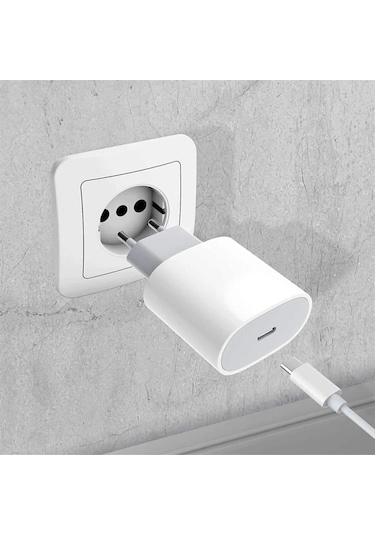 İos Yeni Nesil Hızlı Şarj Aleti Seti Usb-c 20w Adaptör + Usb-c Ka