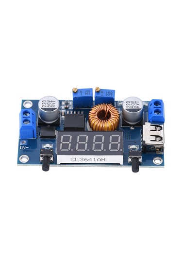 Lemestar Kristal Kasa İle 5a Sabit Gerilim Akım Düşürme Modülü, Voltaj-akım-güç Gösterici, Usb Arayüzü, 75w, Aşırı Akım Korumalı