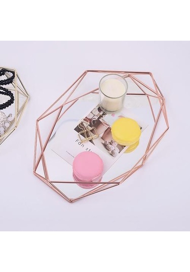 Vintage Avrupa Renkli Cam Metal Depolama Tepsi Oval Noktalı Meyve Tabağı Masaüstü Küçük Öğeler Takı Ekran Tepsi Ayna Depolama Tepsileri Gül Ahşap - Beyaz