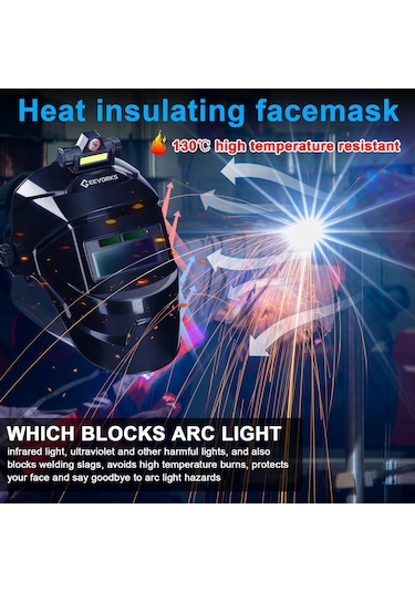 Jms Geevorks Büyük Görünümlü Gerçek Renkli Otomatik Kararan Kaynak Yüz Maskesi