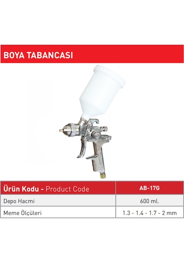 Sappower Ab 17G Üstten Depolu Boya Tabancası 1.4 Mm