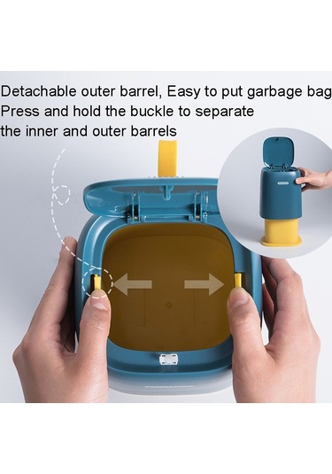 Sones Masaüstü Çöp Kutusu Ofis Elbise Makyaj Masası Oturma Odası Ev Mini Saklama Kutusu Koyu Mavi