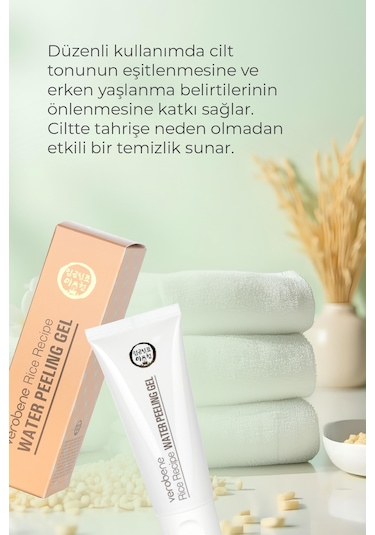 Verobene Rice Recipe Water Peeling Pirinç Özlü Temizleme Jeli Kore 100 ML