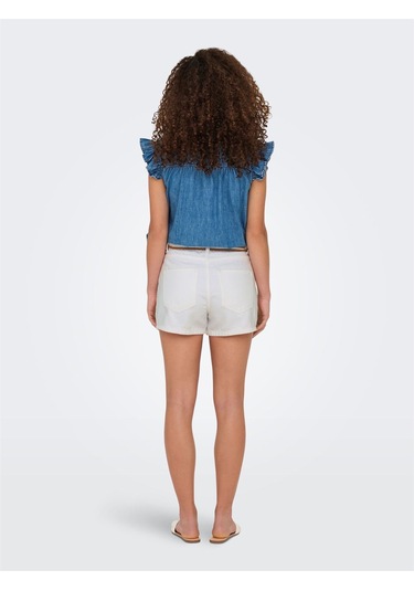 Only Onlkelly Hw Shorts Dnm Azg Noos Kadın Beyaz Şort - 15221469