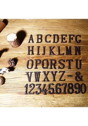 Pazly Zakka Yaratıcı Bakkal Döküm Demir Metal Dijital Harf Ev Numarası Alfabe Sembolü D33-büyük Dijital-4