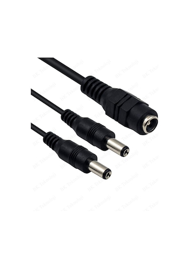 Dc Güç 5.5x2.1mm 1 Dişi-2 Erkek Jack Kablo Çoklayıcı