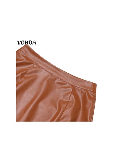 Vonda Kadın Modası Düz Renk Yırtmaçlı Düz Etekler Turuncu Vonda Kadın Modası Düz Renk Yırtmaçlı Düz Etekler Turuncu