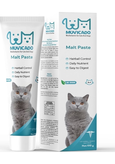 Muvicado Kedi Maltı Kediler İçin Tüy Yumağı Önleyici Malt Paste 100 G