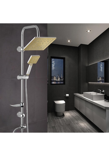 Vilas Laura Gold Robot Yağmurlama Tepe Duş Seti Krom