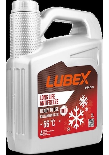 Lubex Long Lıfe Red Antifreeze Ready To Use -56 3 Lt