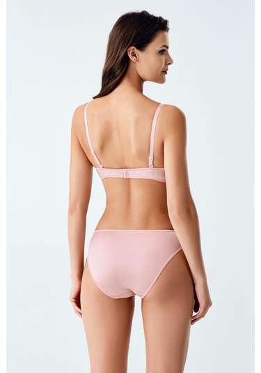 Luw 6120 Pudra Dolgulu Sütyen Takım Ip Detaylı 2Li Takım Pudra