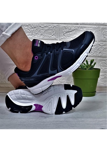 Kinetix Arıon Siyah-mor-beyaz Fuspetli Athletic Koşu Spor Ayakkabı Siyah - Mor