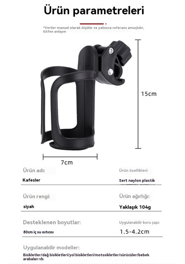 Bisiklet Arabası Su Şişesi Tutucusu-siyah Siyah