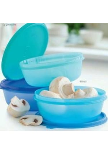 Tuperware 600 Ml 3'Lü Şeker Kaplar Mavi Sıkı Kapak