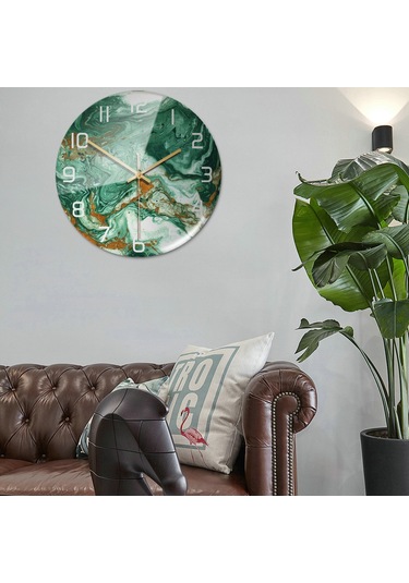 Mufunye Modern Minimalist Mermer Desenli Saat: Oturma Odası, Ofis, Yatak Odası Dekorasyonu, Sessiz Çalışma Çok Renki