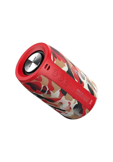 Mufunye Zealot S32 Taşınabilir Bluetooth Hoparlör, 5w Bass, Bt5.0/tf Kart/usb/aux Desteği, 2000mah Pil, Kırmızı Pamuk Kamuflaj
