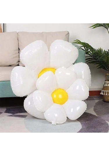 Folyo Balon Papatya Görselli 50x40 +71x71 2 Boy 2 Li Paket Doğum Günü Süsü Çok Renkli