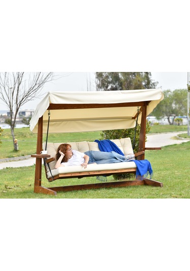 Viva 2400 Dört Kişilik Ahşap Bahçe Salıncağı