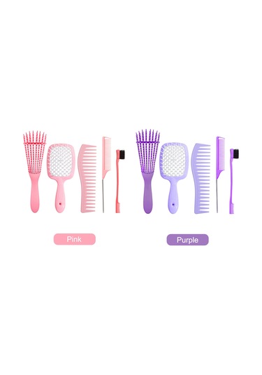 Moveevo Saç Şekillendirici 5 Parça Çok Fonksiyonlu Masaj Tarak Mor