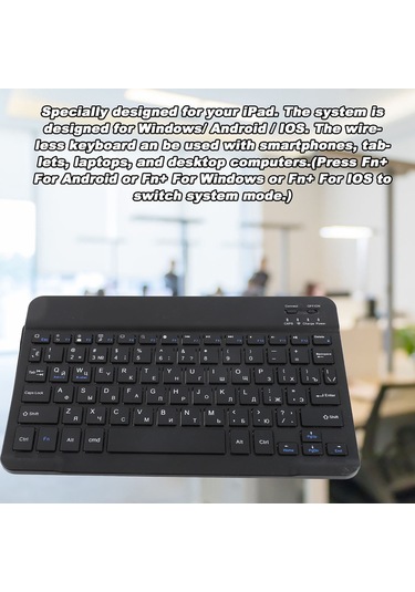 Yuntech01 10.1 İnç 80 Tuşlu Rusca Ultra İnce Bluetooth Klavye - Android/ios/windows Uyumlu, Su Geçirmez, Sessiz Ve Taşınabilir