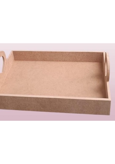 Hobi Adn 90367 Model Tepsi Kalplı Ahşap Mdf Ham El Yapım