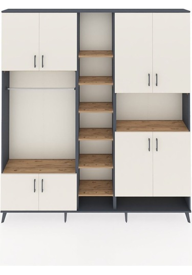 Arges Dolap 18 Raflı 8 Kapaklı Tek Askılı 220x30x243 Antrasit-aytaşı/çam Aytası/atlas Çam Arges Dolap 18 Raflı 8 Kapaklı Tek Askılı 220x30x243 Antrasit-aytaşı/çam Aytası/atlas Çam