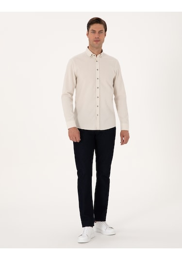 Pierre Cardin Erkek Bej Gömlek Desenli 50311562-vr011 Bej