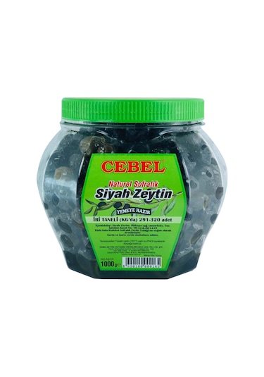 Cebel İri Taneli 291-320 KB Siyah Zeytin Pet 1 KG