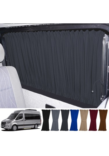 Pandami Mercedes Sprinter W907 Orta 2018+ Uyumlu Füme Raylı Oto Perde Takımı