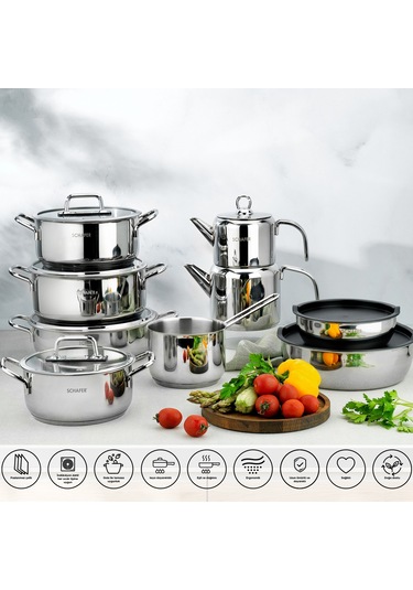 Set-116//863428//830420//831359 - Schafer Steel Master 24 Parça Çeyiz Seti Gümüş